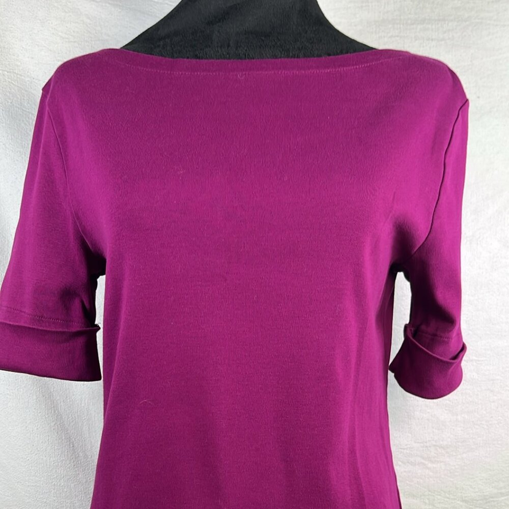 Lauren Ralph Lauren 1/2 sleeve top Plum SZ LG
